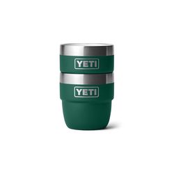 YETI Rambler 4 oz Black Forest Green BPA Free Insulated Cup Set