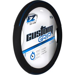 Custom Accessories Black/Blue Steering Wheel Cover 1 pk