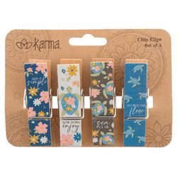 Karma Multicolored Wood Bag Clips