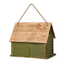 Glitzhome 12.25 in. H X 8.75 in. W X 14.25 in. L Metal and Wood Bird House