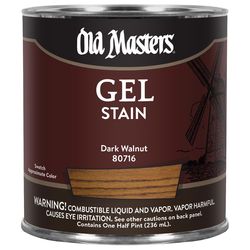 Old Masters Semi-Transparent Dark Walnut Oil-Based Alkyd Gel Stain 1/2 pt