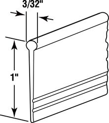 Prime-Line 1.1 in. H X 3/32 in. W Clear Frameless Shower Door Bottom Seal