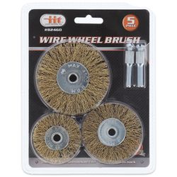 JMK Illinois Industrial Tool Wire Wheel Brush Set Brass 4500 rpm 5 pc