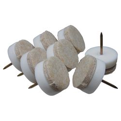 Ace White 1 in. Nail-On Felt/Metal/Plastic Chair Glide Set 8 pk
