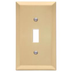 Amerelle Century Satin Brass 1 gang Stamped Steel Toggle Wall Plate 1 pk