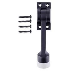 Brinks Commercial Steel Matte Brass/Black Kick-Down Door Holder Mounts to door 1 in.