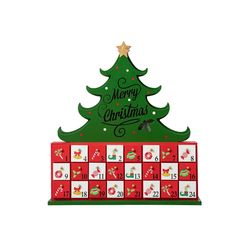 Glitzhome LED Multicolored Lighted Xmas Tree Advent Calendar Table Decor 15 in.