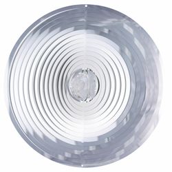 Spinfinity Designs Multi-color Stainless Steel 12 in. Crystal Mirror Circle Large Outdoor Spinner