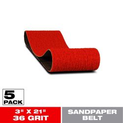 Diablo 21 in. L X 3 in. W Premium Zirconium Blend Sanding Belt 36 Grit Ultra Coarse 5 pk