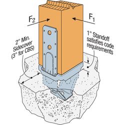 Simpson Strong-Tie ZMax 6.25 in. H X 3.56 in. W 12, 14 Ga. Galvanized Steel Post Base