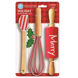 R&M International Corp Christmas Holiday Bake Set Multicolored 3 pc