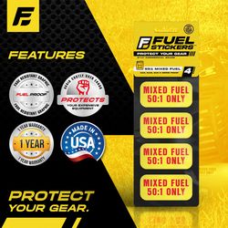 Fuel Stickers 1 in. H X 2 in. W Rectangle Yellow Fuel Sticker Label 4 pk
