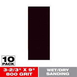 Diablo 9 in. L X 3-2/3 in. W 800 Grit Silicon Carbide Sanding Sheet 10 pk