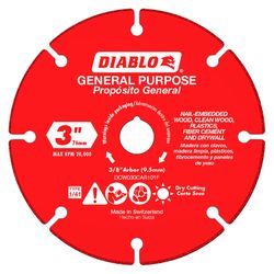 Diablo 3 in. D X 3/8 in. X 1.8MM in. thick Carbide Cut-Off Wheel 1 pc