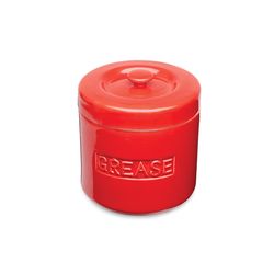 Fox Run Red Ceramic Grease Container