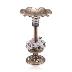 Alpine Bronze Plastic 19.29 in. Solar Lighted Bird Bath
