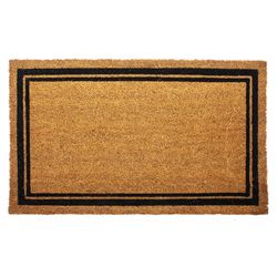 Entryways 30 in. W X 18 in. L Black/Natural With Border Coir Door Mat