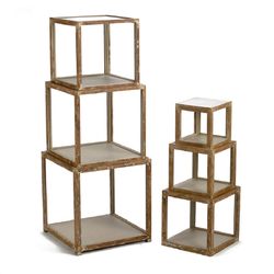 Tripar 19-3/4 in. H X 19 in. W X 19 in. D Wood Stack Cube Book Shelf