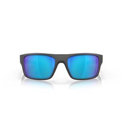 Oakley Drop Point Sunglasses Unisex Matte Dark Gray Frame Blue Lens Polarized