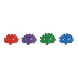 Chomper For Dog Assorted Rubber Hedgehog Squeaker Dog Toy Large 4 pk