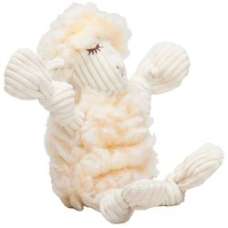 HuggleHounds FlufferKnottie For Dog Beige Fleece Louise Lamb Dog Toy Large 1