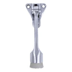 Tell 1 in. L Aluminum Satin Chrome Silver Kick-Down Door Holder Mounts to door