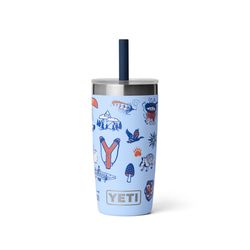 YETI Rambler Jr. 10 oz Big Sky Summer Camp BPA Free Kids Cups with Silicone Straw