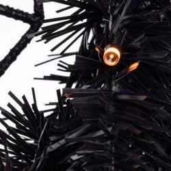 Celebrations Orange/Purple 65 ct 24 in. LED Prelit Black Spider Wreath