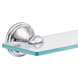 Moen Preston Chrome Silver/Clear Glass Bathroom Shelf