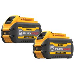 DeWalt 20V-60V MAX FLEXVOLT DCB606-2 6 Ah Lithium-Ion Battery 2 pc