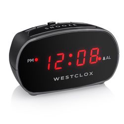 Westclox Black Alarm Clock Digital Plug-In