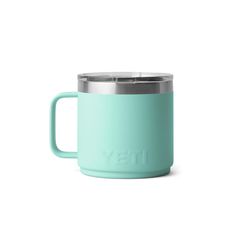 YETI Rambler 14 oz Seafoam BPA Free Ceramic Lined Stackable Mug with MagSlider Lid