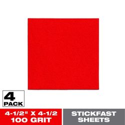 Diablo StickFast 4-1/2 in. L X 4-1/2 in. W 100 Grit Aluminum Oxide Sanding Sheet 4 pk