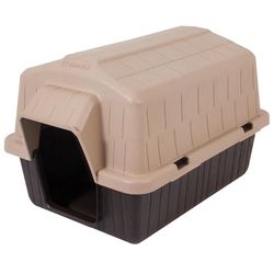 Aspen Pet Medium Plastic Dog House Brown/Sand 18 in. H X 26.5 in. W X 18 in. D