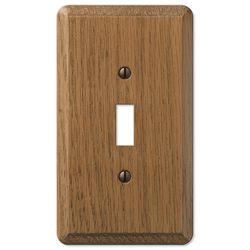 Amerelle Contemporary Medium Brown 1 gang Oak Wood Toggle Wall Plate 1 pk