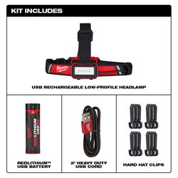 Milwaukee 600 lm Black/Red LED Rechargeable Head Lamp