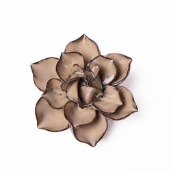 Chive Japan 1.6 in. H X 3.5 in. L Glazed Brown Ceramic Cactus Flower Wall Flower
