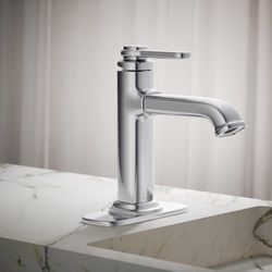 Kohler Envelu Polished Chrome Modern Single-Handle Bathroom Sink Faucet 4 in.