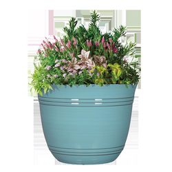 L&G Solutions 11 in. H X 14.5 in. W X 14.5 in. D X 14.5 in. D Polyresin Galileo Planter Aqua