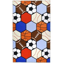 Homefires 36 in. W X 60 in. L Multi-Color Allstars Polyester Accent Rug