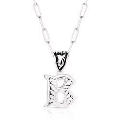 Montana Silversmiths Unisex Western Initial B Black/Silver Necklace