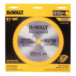 DEWALT 6-1/2 in. D X 5/8 in. Construction Steel Circular Saw Blade 90 teeth 1 pk
