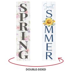 P Graham Dunn Multicolored Wood 47 in. H X 10.5 in. L X 1 in. W Spring Porch Sign
