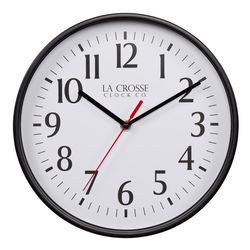 La Crosse Technology 9.25 in. L X 9.25 in. W Indoor Analog Wall Clock Glass/Plastic Black