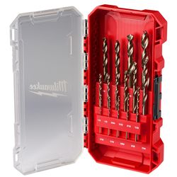 Milwaukee Red Helix Assorted in. Cobalt Drill Bit Set 3-Flat Shank 1 pk