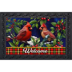 Briarwood Lane 30 in. W X 18 in. L Multi-Color Cardinal and Holly Polyester Door Mat