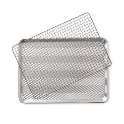 Nordic Ware 13 in. W X 18 in. L Sheet Pan w/Rack Silver 2 pc