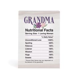 P Graham Dunn 7 in. H X 6 in. L White Wood Grandma Nutritional Facts Word Block