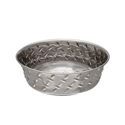 Loving Pets Silver Diamond Plated Stainless Steel 4 cups Pet Bowl For Dogs