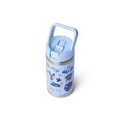 YETI Rambler Jr. 12 oz Big Sky Summer Camp BPA Free Insulated Kids Water Bottle w/Straw